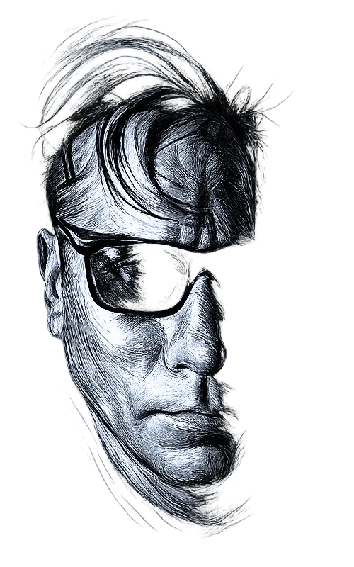 Retrato ilustrado de Luis Meza